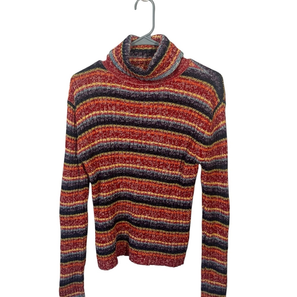 vintage rainbow great american sweater striped turtleneck